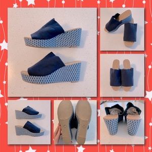 Madeline Navy Blue Wedges